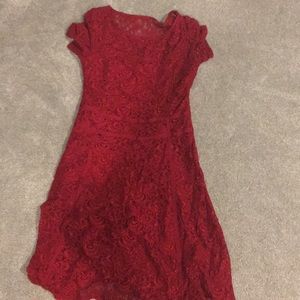 Red lace dress